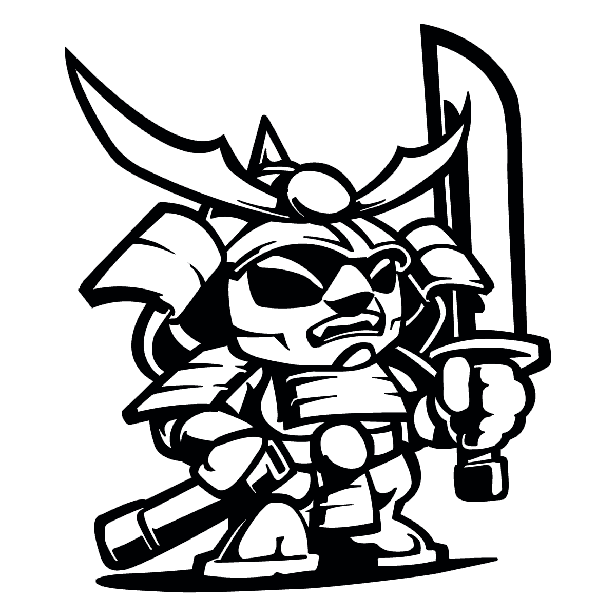 Chibi Kai Oni (Samurai) vinyl sticker