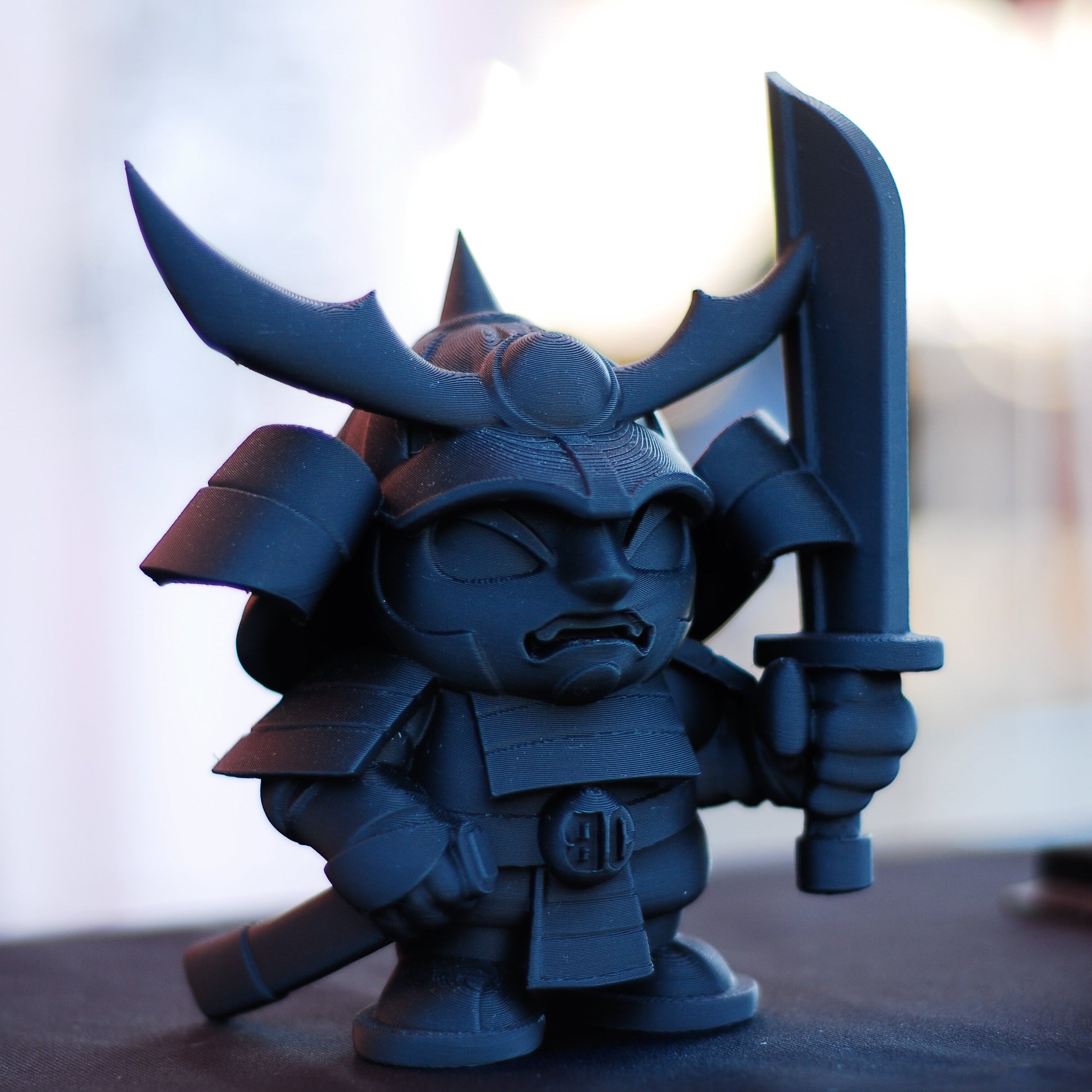Black Cloud Chibi Kai Oni (samurai) black acrylic figurine.