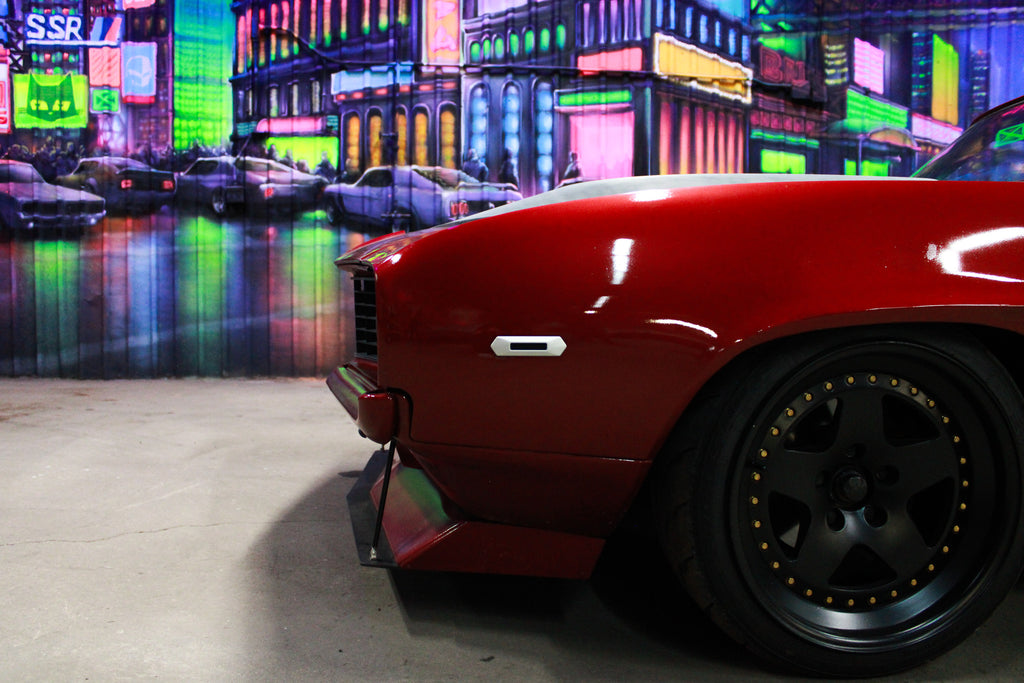 1969 Camaro Vengeance LED Side Markers - silver bezels with smoked lens
