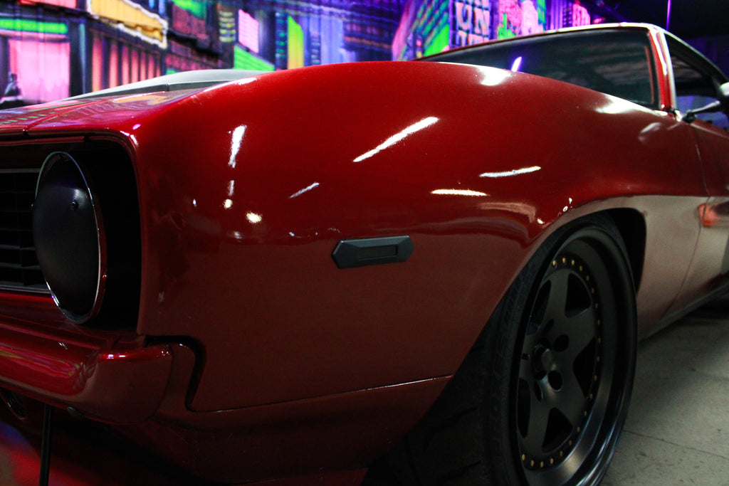 1969 Camaro Vengeance LED Side Markers - black bezels with smoked lens