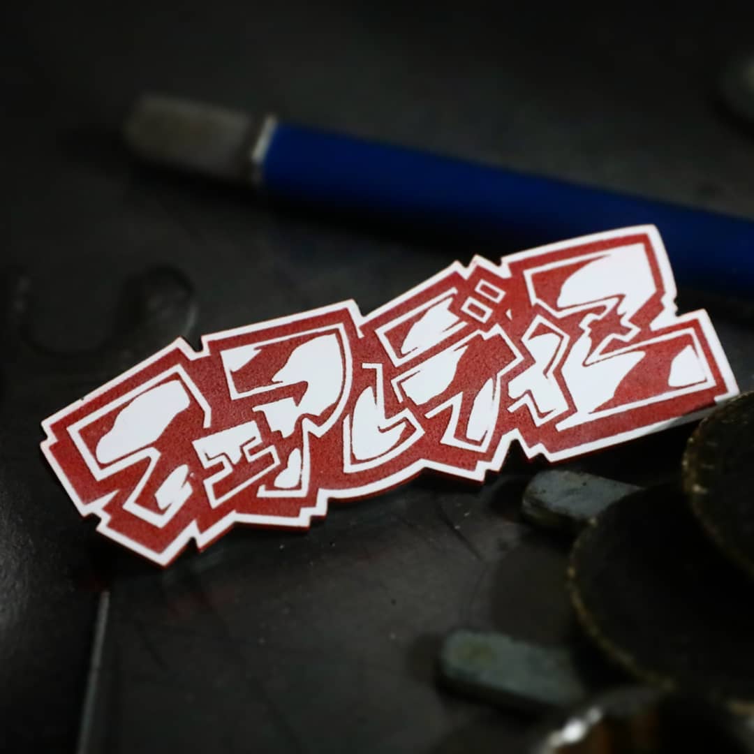 red Fairlady Z Japanese Katakana acrylic pin