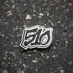 silver 510 acrylic lapel pin
