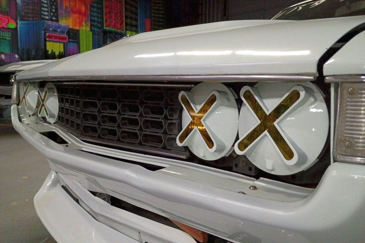Black Cloud Battalion 5.75" and 7" round headlight cover inserts