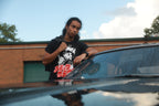 Black unisex short-sleeve T-shirt with Sekai Seifuku / World is Mine / Big Bad Wolf design on front 