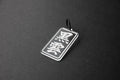 Engraved acrylic Black Cloud Japanese Kanji keychain.