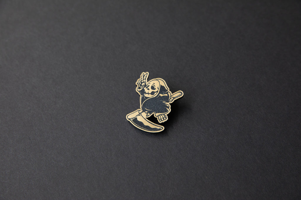chibi reaper gold lapel pin