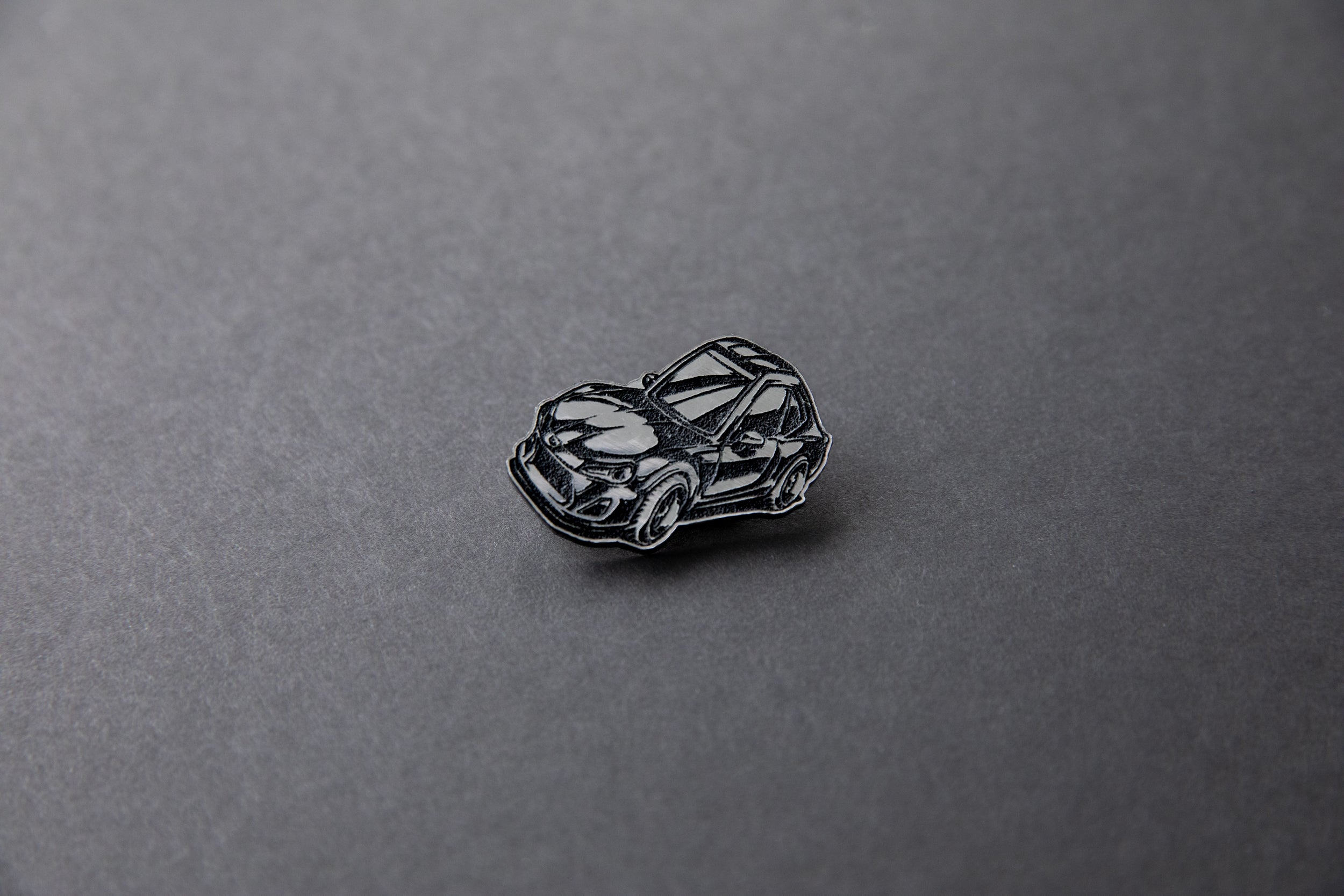 silver chibi Scion FR-S acrylic car lapel pin