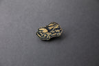 gold chibi Scion FR-S acrylic car lapel pin