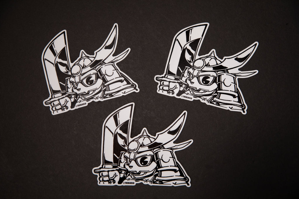 3 chibi Kai Oni (samurai) peeper stickers