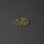 gold and black engraved chibi BMW E36 acrylic lapel pin
