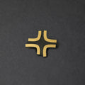 Black and gold laser-engraved acrylic Black Cloud angry anime symbol hair clip.