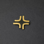 Black and gold laser-engraved acrylic Black Cloud angry anime symbol hair clip.