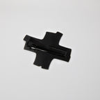 Black and gold laser-engraved acrylic Black Cloud angry anime symbol hair clip back