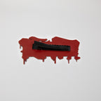 Red and white laser-engraved acrylic Black Cloud Japanese Kanji hair clip back