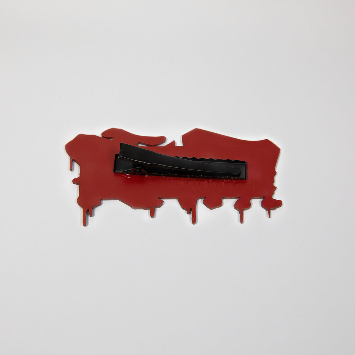 Red and white laser-engraved acrylic Black Cloud Japanese Kanji hair clip back