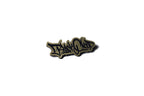 Black Cloud graffiti tag gold acrylic lapel pin