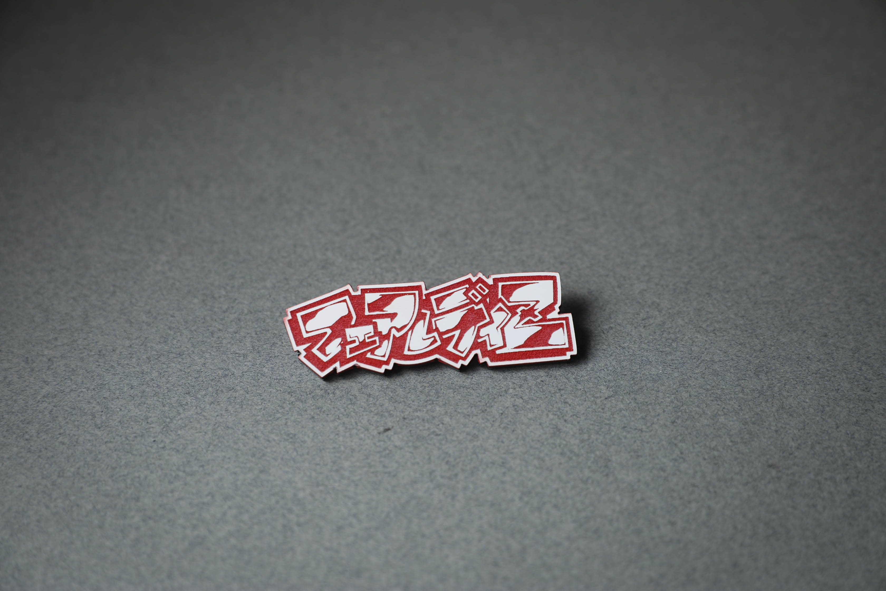red Fairlady Z Japanese Katakana acrylic pin