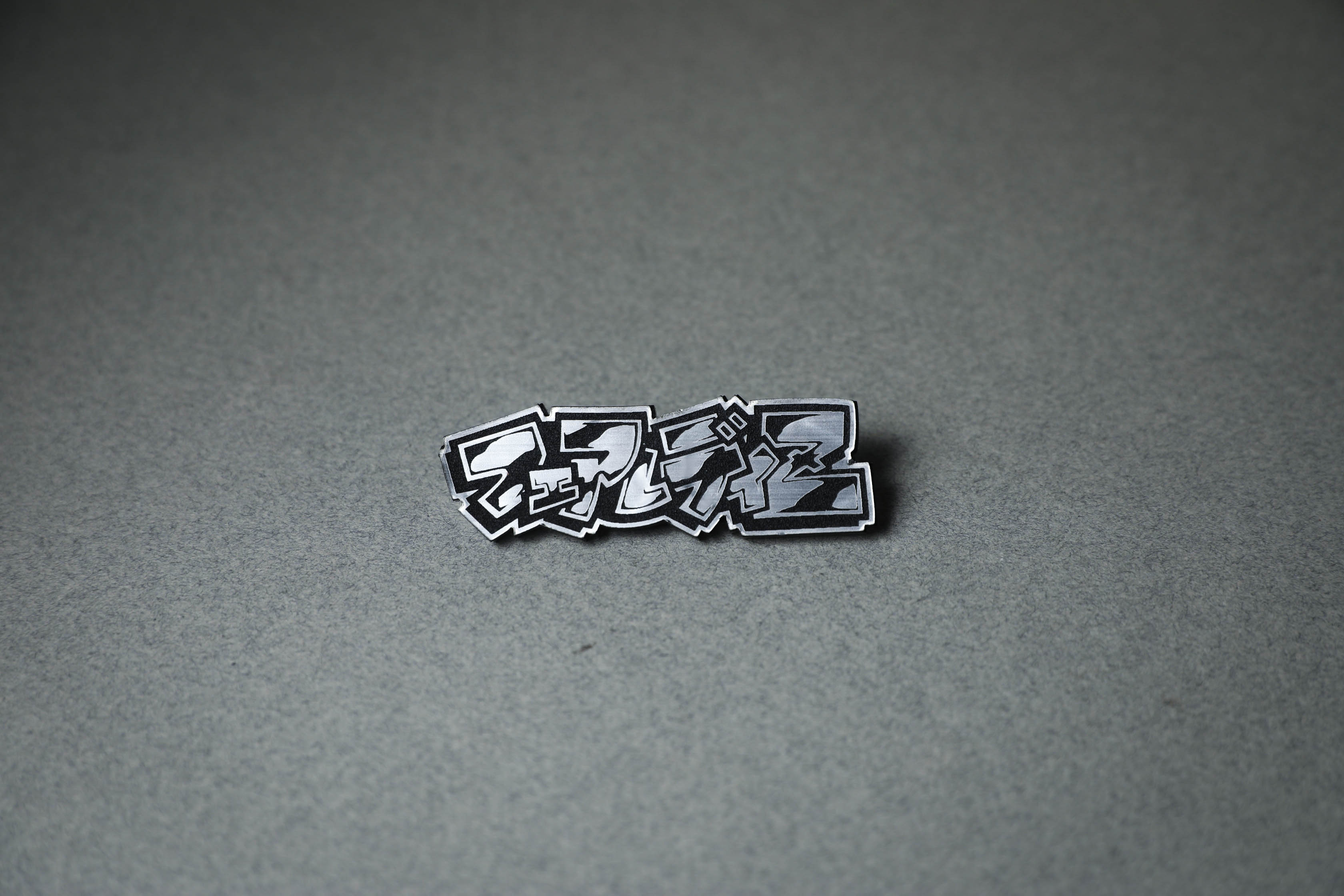 silver Fairlady Z Japanese Katakana acrylic pin