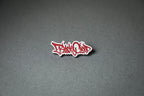 Black Cloud graffiti tag red acrylic lapel pin