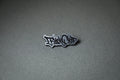 Black Cloud graffiti tag silver acrylic lapel pin
