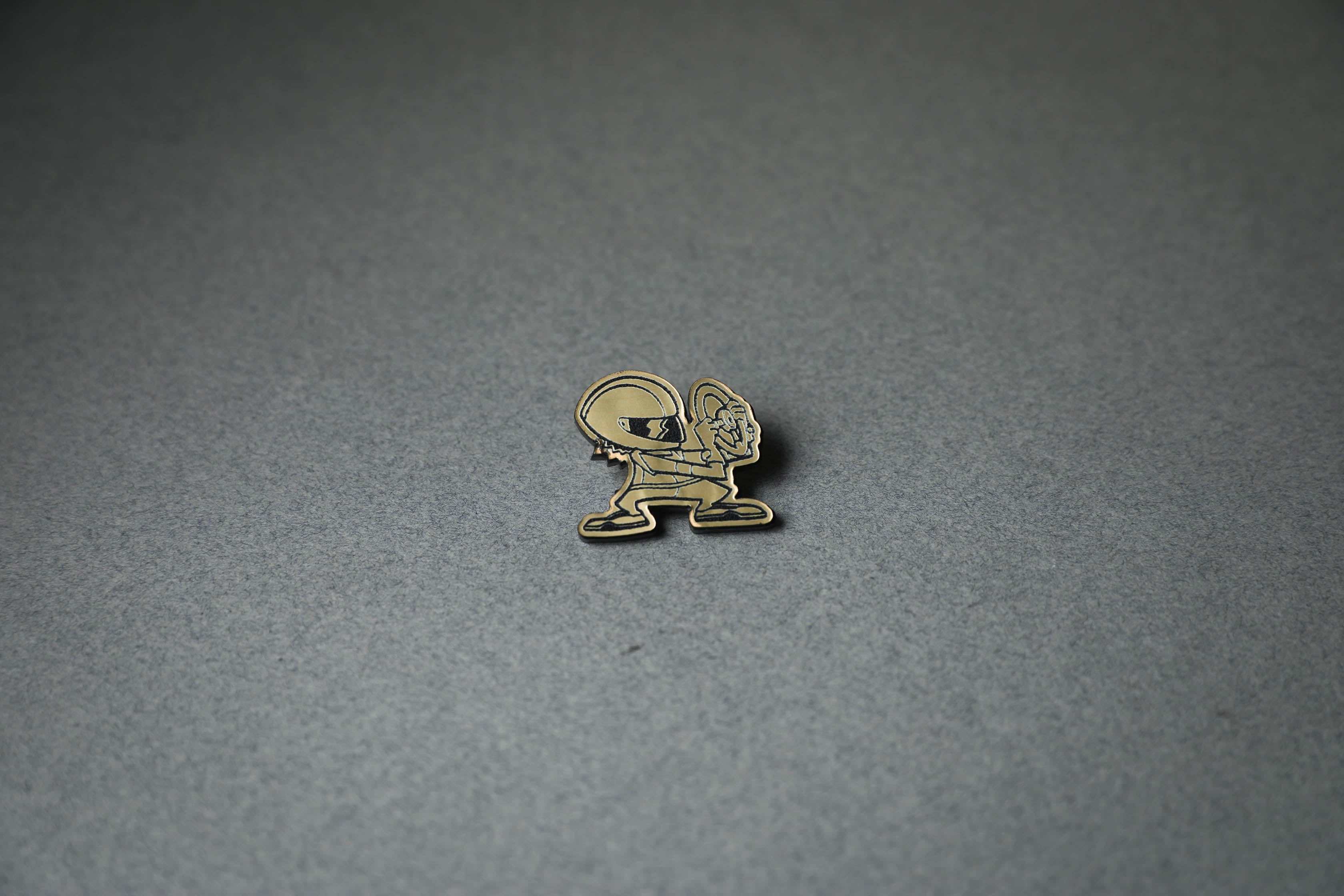 gold driver acrylic lapel pin