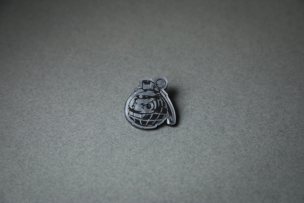 Daruma Bomb Silver Lapel Pin
