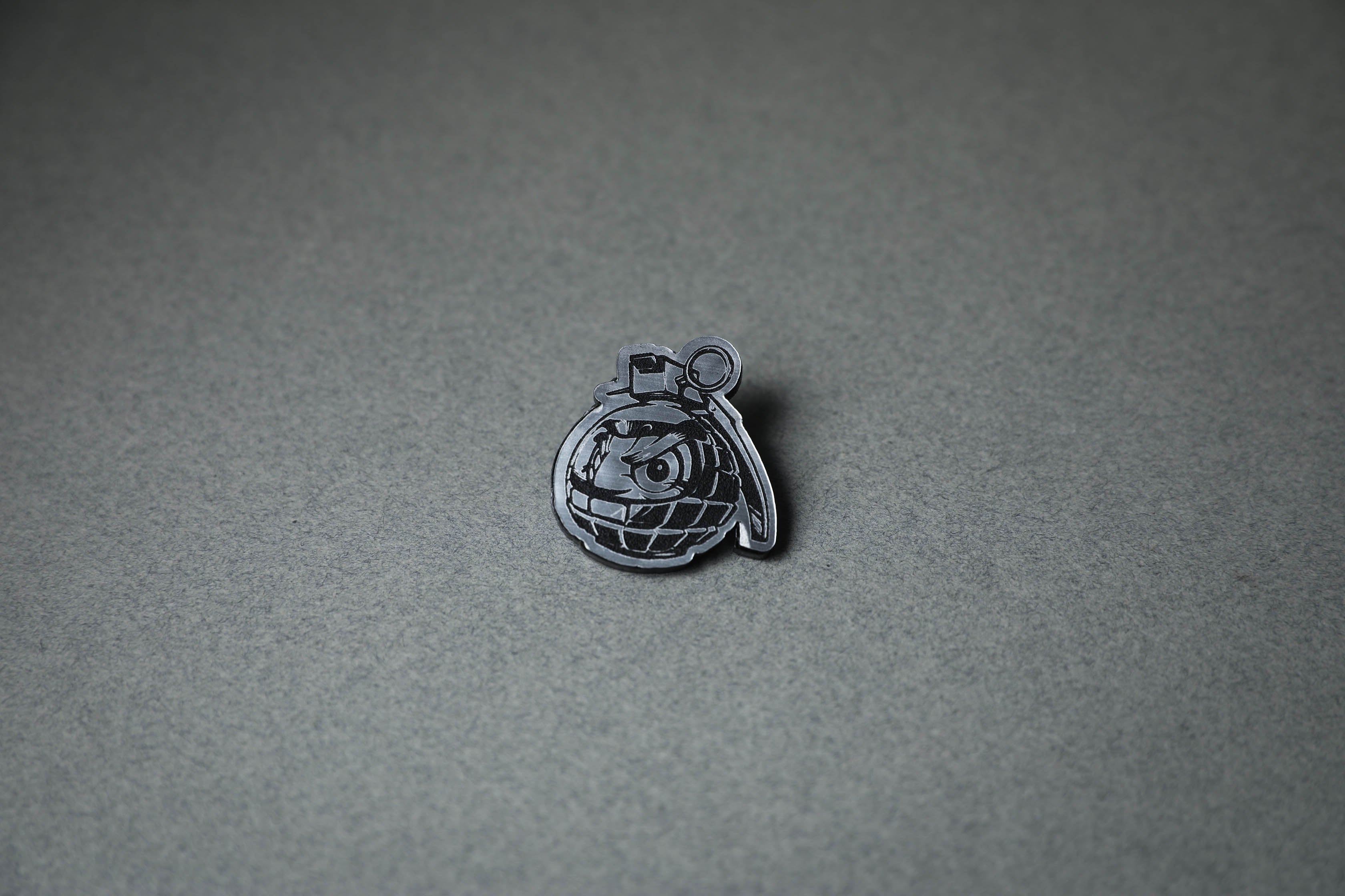 Daruma Bomb Silver Lapel Pin