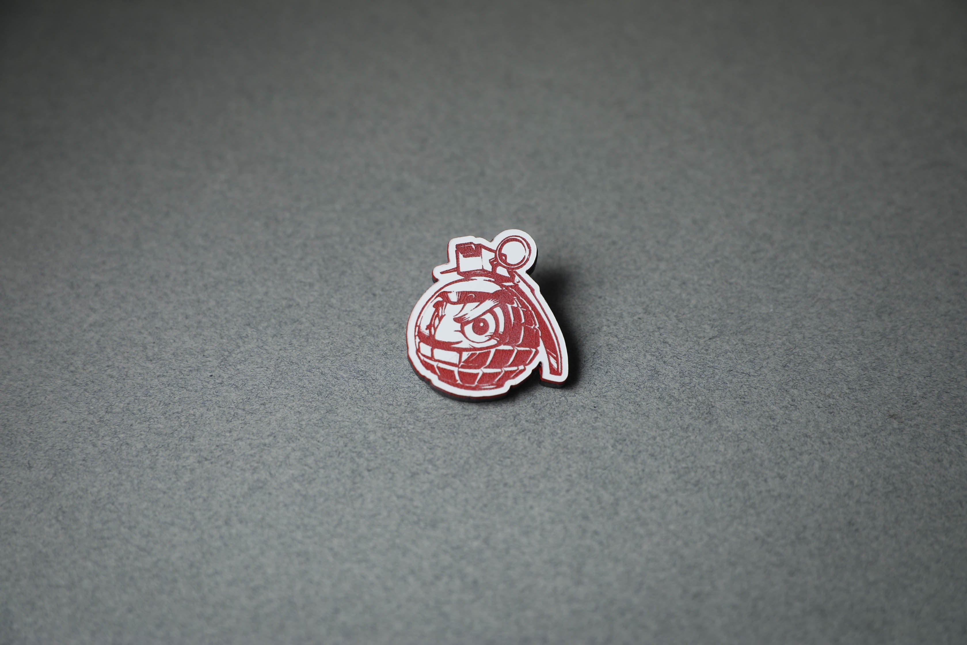 Daruma Bomb Red Lapel Pin