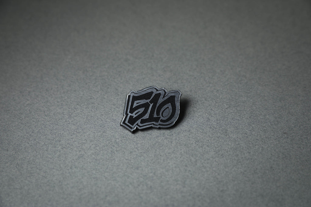 silver 510 acrylic lapel pin