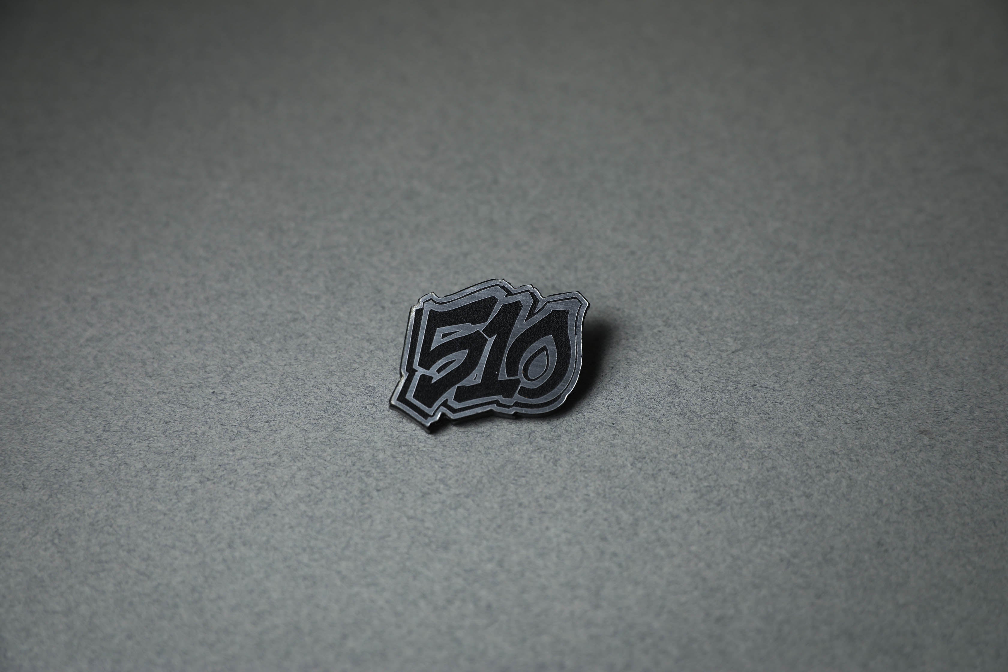 silver 510 acrylic lapel pin