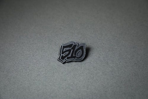 silver 510 acrylic lapel pin