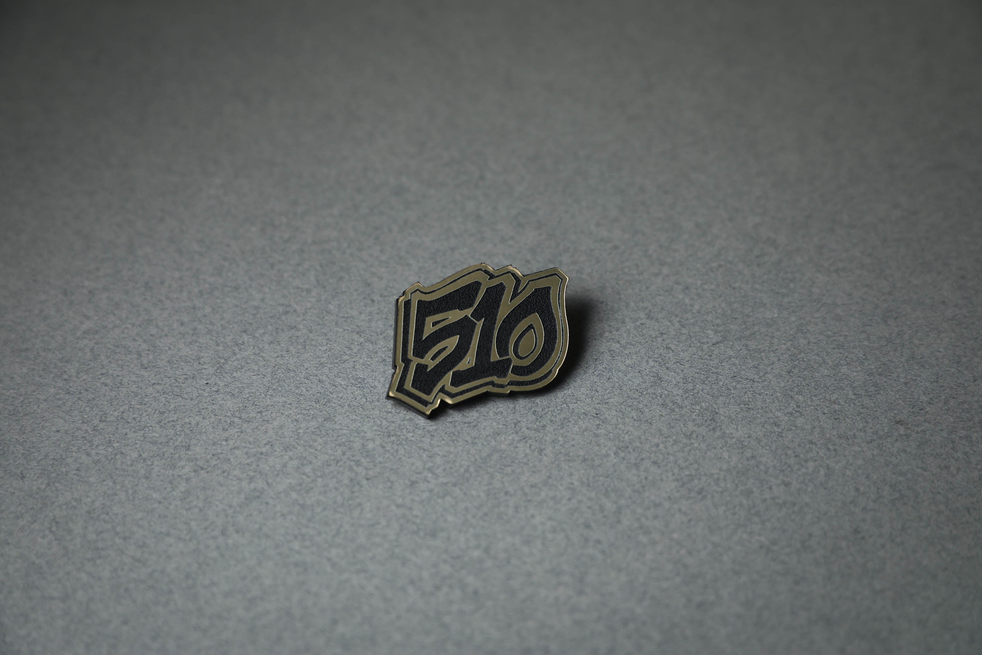 gold 510 acrylic lapel pin