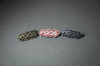 AE86 Japanese Katakana acrylic lapel pins in gold, red or silver