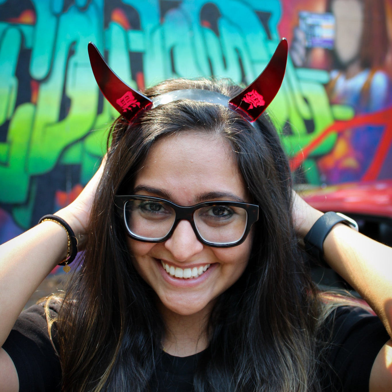 Black Cloud Devil Horns Headband