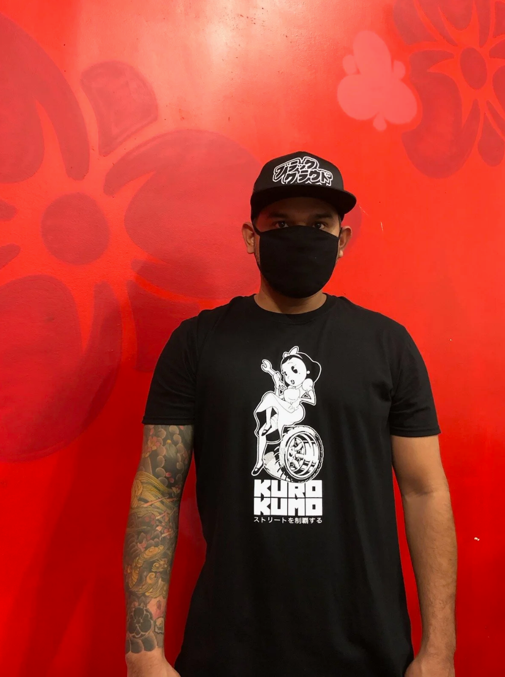 Black Cloud Japanese Katakana hat with In the Streets Kuro Kumo T-shirt. 