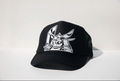 Black Cloud Chibi Kai Oni (Samurai) in white vinyl on black snapback hat.
