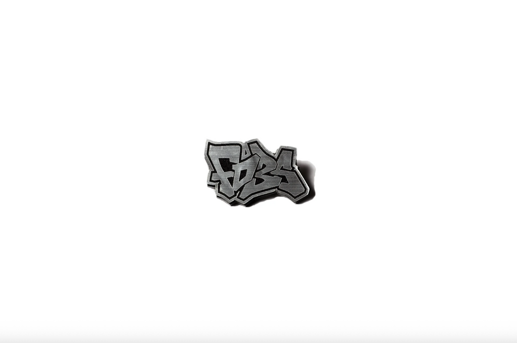 silver FD3S acrylic lapel pin
