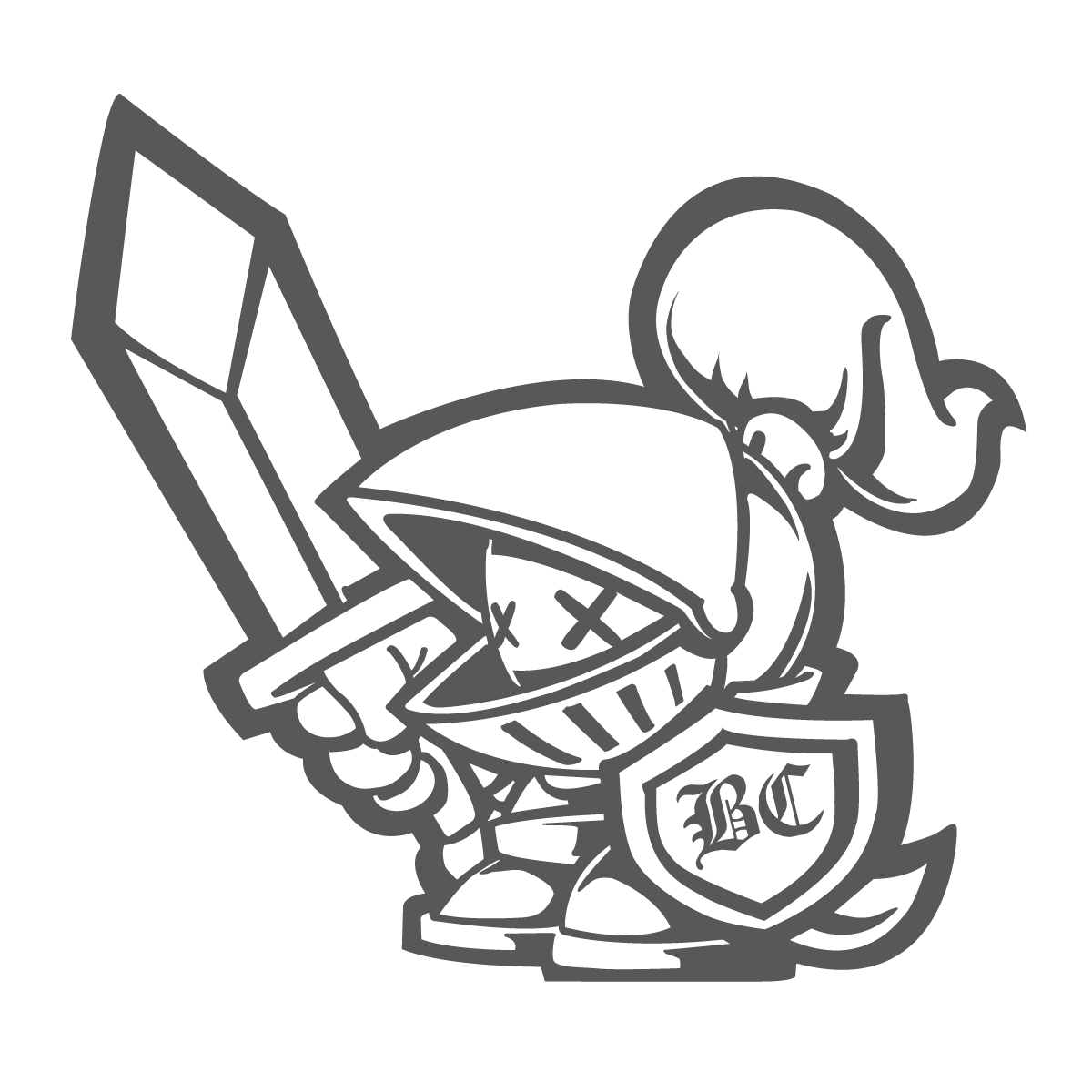 silver BC Paladin knight Vinyl Sticker
