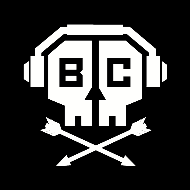 White BC Skull Rock Vinyl Sticker