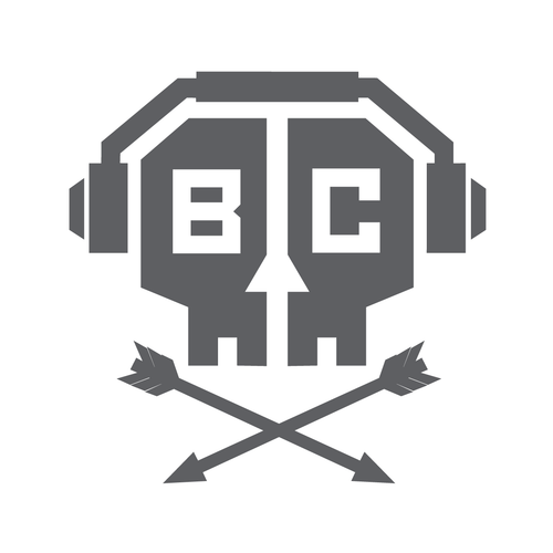 Silver BC Skull Rock Vinyl Sticker