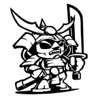 Black Cloud Chibi Kai Oni (samurai) mascot sticker
