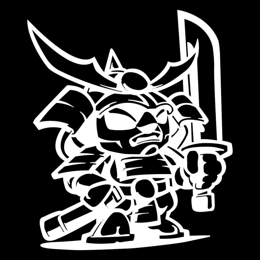Black Cloud Chibi Kai Oni (samurai) mascot sticker