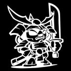 Black Cloud Chibi Kai Oni (samurai) mascot sticker