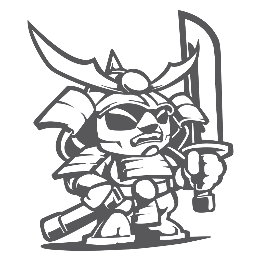Black Cloud Chibi Kai Oni (samurai) mascot sticker