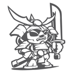 Black Cloud Chibi Kai Oni (samurai) mascot sticker