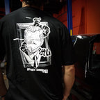 Black and white cotton unisex Street Dreams screen printed T-shirt back