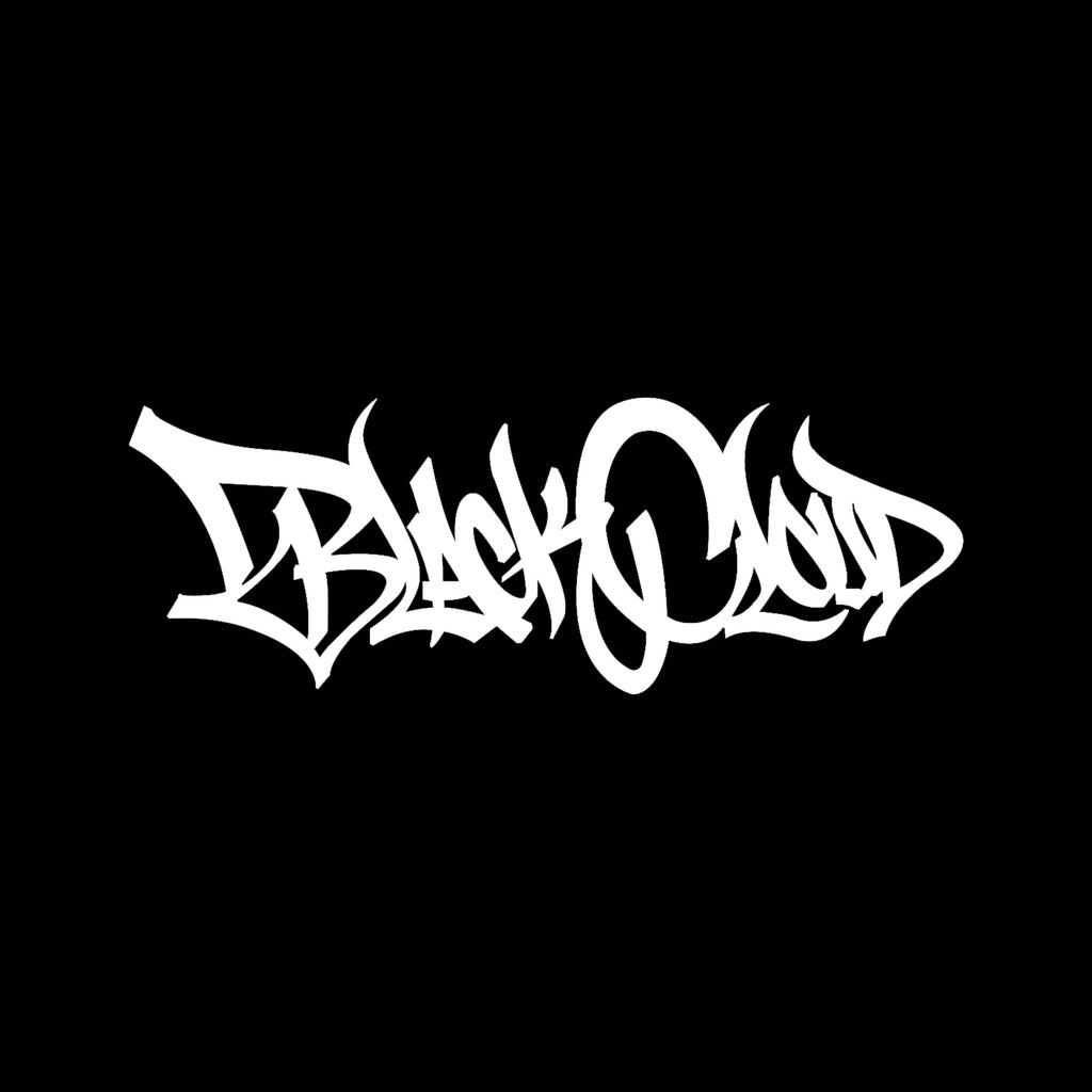 Black Cloud Graffiti Tag White Vinyl Sticker